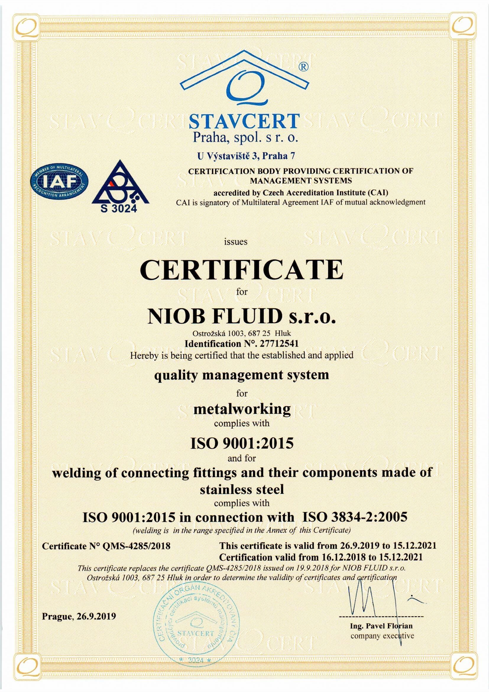 ISO 9001 / ISO 3834 (EN)